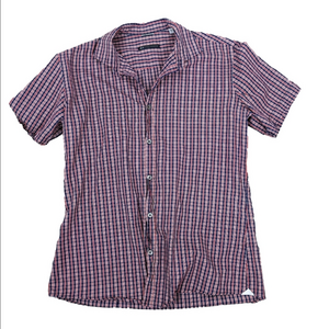 DANIELE ALESSANDRINI Plaid Short Sleeve Shirt Size 16